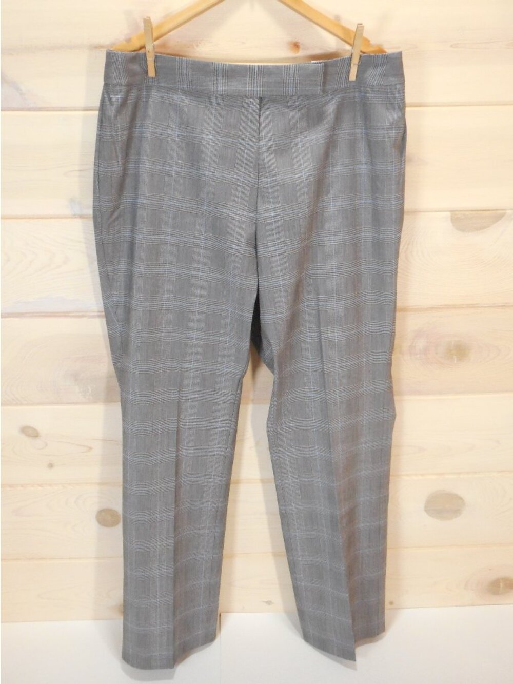 NWT Venezia Elemental Stretch Women's sz 16 Dress Pants Gray Plaid Office Church